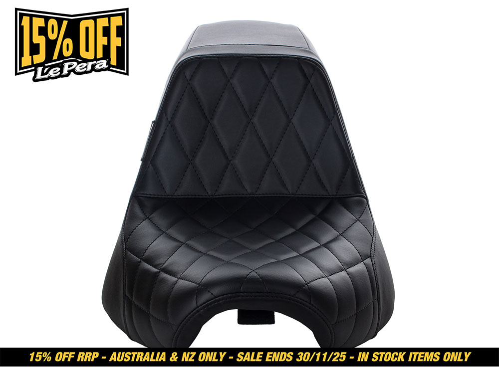 LEPERA SEATS KickFlip Dual Seat with Black Diamond Stitch. Fits Breakout 2018-2022