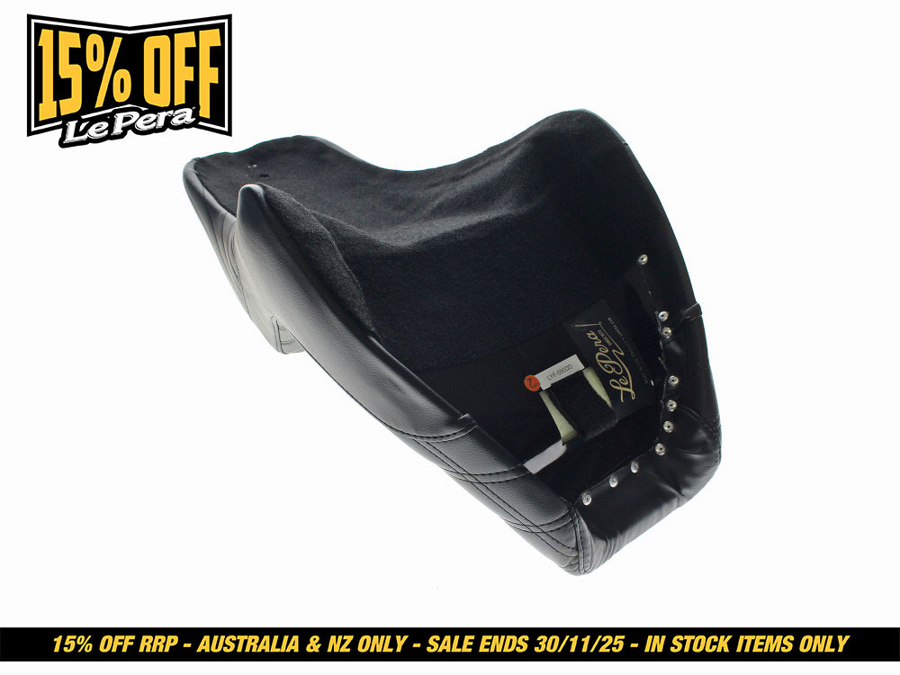 LEPERA SEATS KickFlip Dual Seat with Black Diamond Stitch. Fits Fat Bob 2018-2024