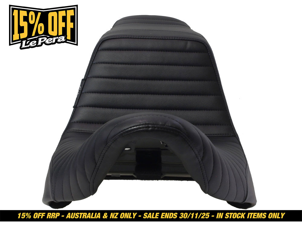 LEPERA SEATS TailWhip Dual Seat with Pleated Stitch. Fits Sport Glide & Low Rider 2018up & Low Rider S 2020up.