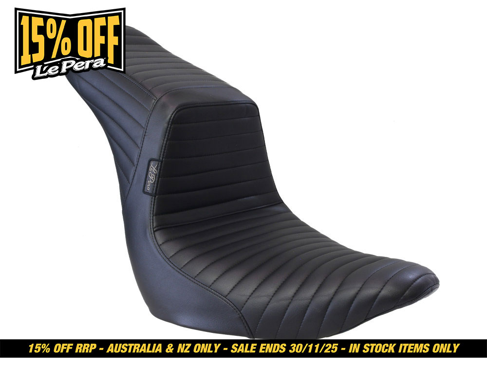 LEPERA SEATS TailWhip Dual Seat with Pleated Stitch. Fits Sport Glide & Low Rider 2018up & Low Rider S 2020up.
