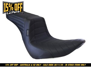LEPERA SEATS TailWhip Dual Seat with Track Pleated Seating. Fits Sport Glide & Low Rider 2018up & Low Rider S 2020up. LEPERA SEATS TailWhip Dual Seat with Track Pleated Seating. Fits Sport Glide & Low Rider 2018up & Low Rider S 2020up.