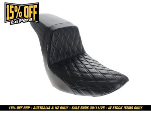 LEPERA SEATS KickFlip Dual Seat with Black Diamond Stitch. Fits Sport Glide & Low Rider 2018up & Low Rider S 2020up. LEPERA SEATS KickFlip Dual Seat with Black Diamond Stitch. Fits Sport Glide & Low Rider 2018up & Low Rider S 2020up.