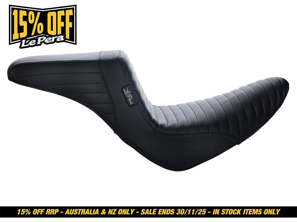 LEPERA SEATS KickFlip Dual Seat with Pleated Stitch. Fits Sport Glide & Low Rider 2018up & Low Rider S 2020up.