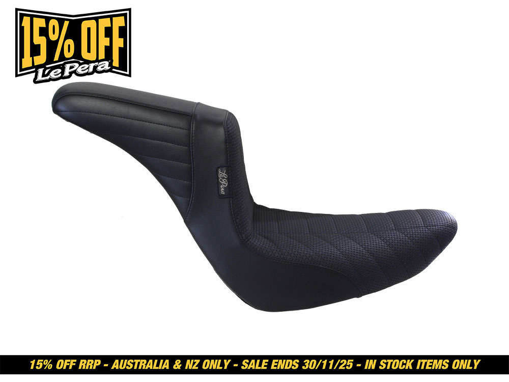 LEPERA SEATS KickFlip Dual Seat with Track Pleat Seating. Fits Sport Glide & Low Rider 2018up & Low Rider S 2020up.