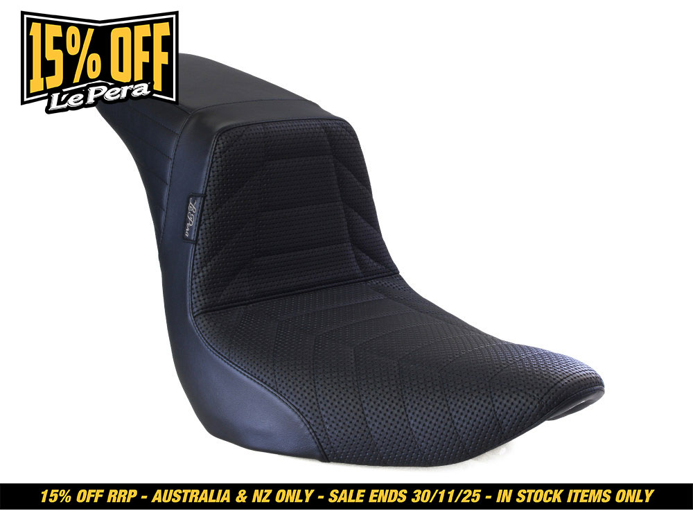 LEPERA SEATS KickFlip Dual Seat with Track Pleat Seating. Fits Sport Glide & Low Rider 2018up & Low Rider S 2020up.