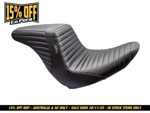 LEPERA SEATS KickFlipUp Front Reduced Reach Dual Seat with Pleated Stitch. Fits Sport Glide & Low Rider 2018up & Low Rider S 2020up. LEPERA SEATS KickFlipUp Front Reduced Reach Dual Seat with Pleated Stitch. Fits Sport Glide & Low Rider 2018up & Low Rider S 2020up.
