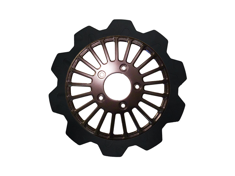 Lyndall Brakes 11.5in. Rear Breakout Crown Disc Rotor – Black Band & Black Carrier. Fits Big Twin 2000up & Sportster 2000-2010.