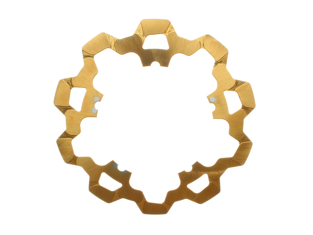 Lyndall Brakes 11.8in. Front Disc Rotor – Gold. Fits V-Rod & Dyna 2006-2017 Models with OEM Cast Wheel.