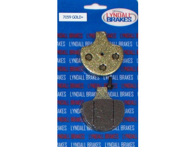 Lyndall Brakes Gold-Plus Brake Pads. Fits Front on Sportster 1984-1999, Big Twin 1984-1999 & Springer Softail 1988up.