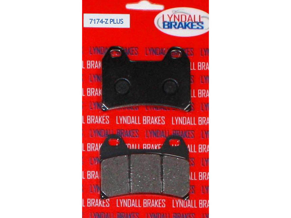 Lyndall Brakes Z-Plus Brake Pads. Fits Rear on Softail 1987-2007 with Performance Machine Integrated Caliper.