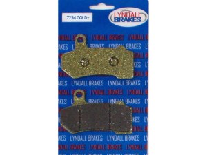 Lyndall Brakes Gold-Plus Brake Pads. Fits Front or Rear on Touring 2008up & V-Rod 2006-2017. Lyndall Brakes Gold-Plus Brake Pads. Fits Front or Rear on Touring 2008up & V-Rod 2006-2017.