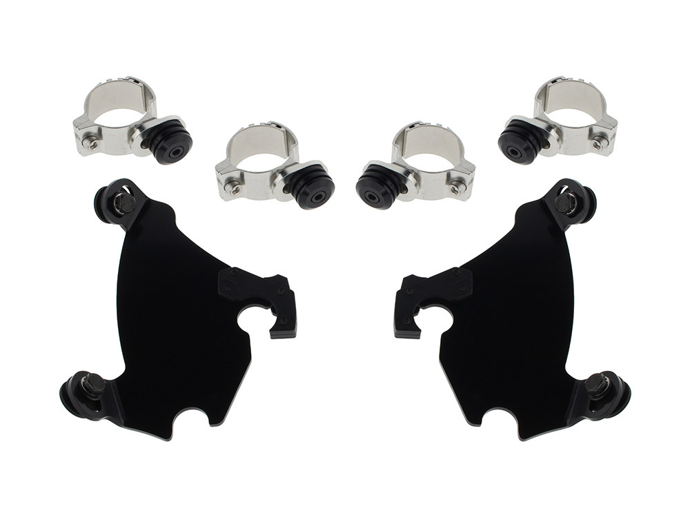 Memphis Shades Black Gauntlet Trigger-Lock Mounting Hardware. Fits Street 500 2015-2020, Dyna 1991-2005 & Sportster 1987-2012.