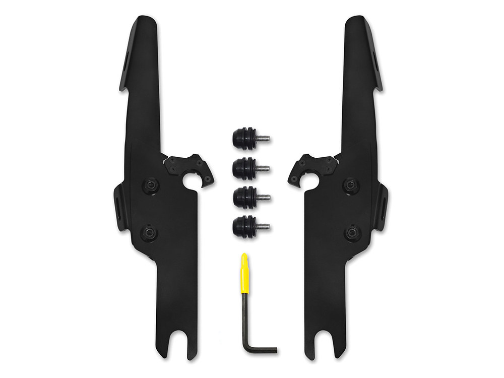 Memphis Shades Black Batwing Fairing Trigger-Lock Mounting Hardware. Fits Road King Custom 2004-2007 & Road King Special 2017up.