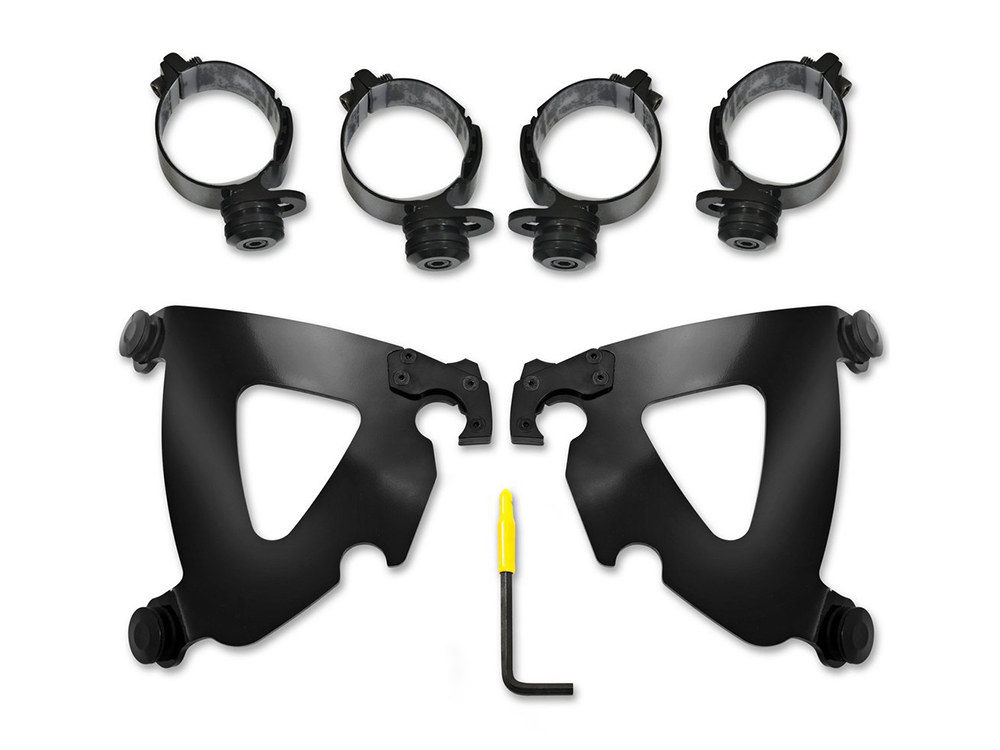 Memphis Shades Black Road Warrior Trigger-Lock Mounting Hardware. Fits Sport Glide 2018-2024 & Low Rider ‘S’ 2020up.