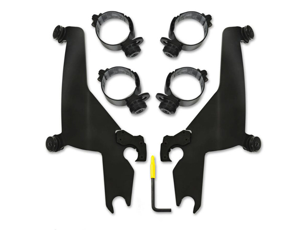 Memphis Shades Windshield Mount Kit – Black. Fits Sport Glide 2018-2024