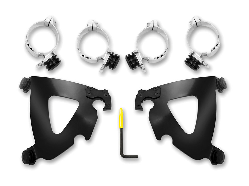 Memphis Shades Black Road Warrior Trigger-Lock Mounting Hardware. Fits Scout & Scout Bobber 2015up.