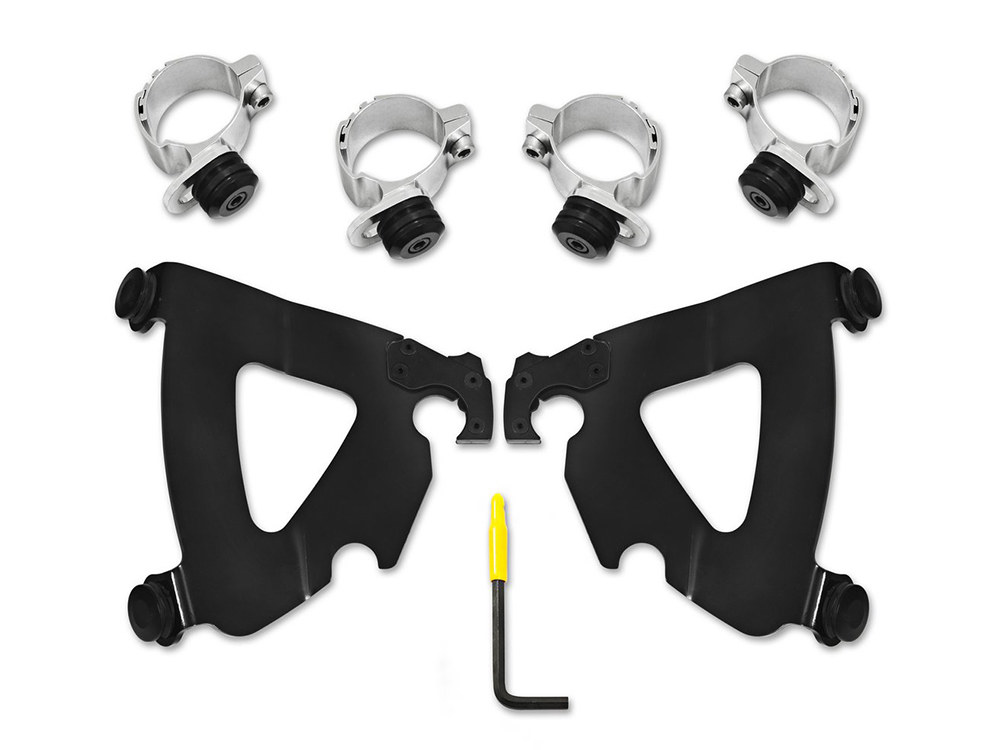 Memphis Shades Black Road Warrior Trigger-Lock Mounting Hardware. Fits Dyna 1991-2005.