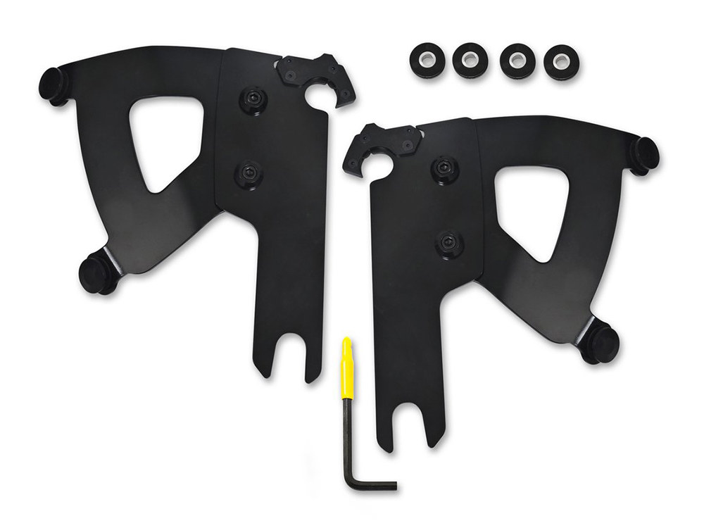 Memphis Shades Black Road Warrior Trigger-Lock Mounting Hardware. Fits Road King & Road King Classic 1994up.