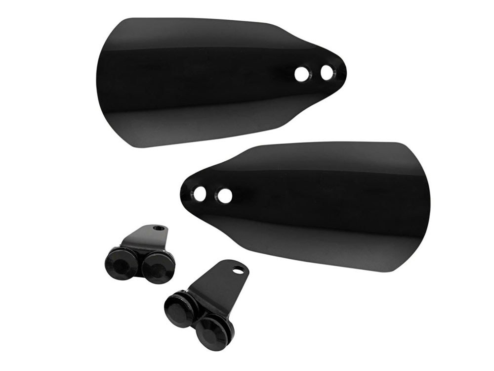 Memphis Shades Handguards – Black. Fits Softail 1996-2014, Dyna 1996-2017, Sportster 1996-2003 & Touring 1996-2007 with Cable Clutch.
