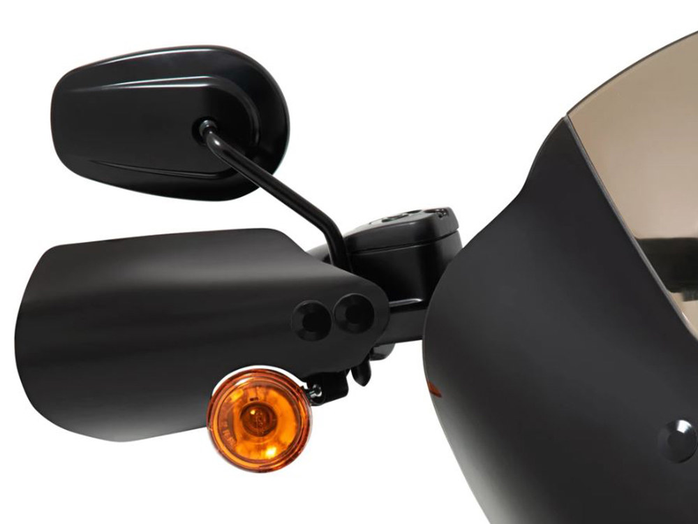 Memphis Shades Handguards – Black. Fits Most Softail & Dyna 1996-2017 running OEM Front Indicators.