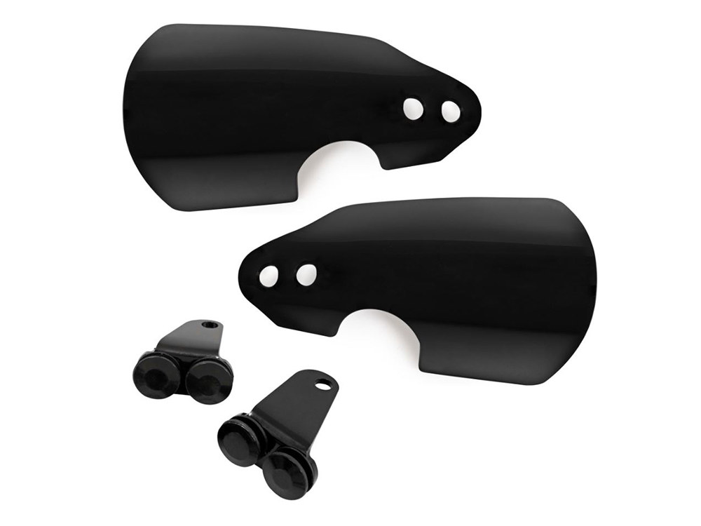Memphis Shades Handguards – Black. Fits Softail 2018-2024 & Road King 2021up running OEM Front Indicators.