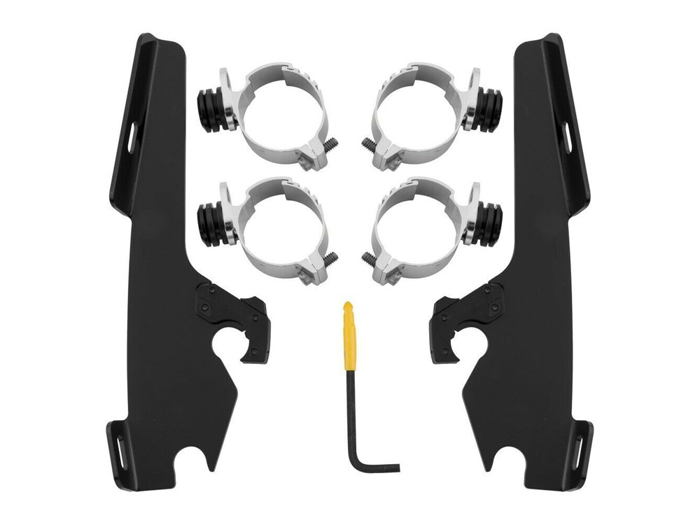 Memphis Shades Black Batwing Fairing Trigger-Lock Mounting Hardware. Fits FX Softail 1984-2015 & Dyna Wide Glide 1993-2005.