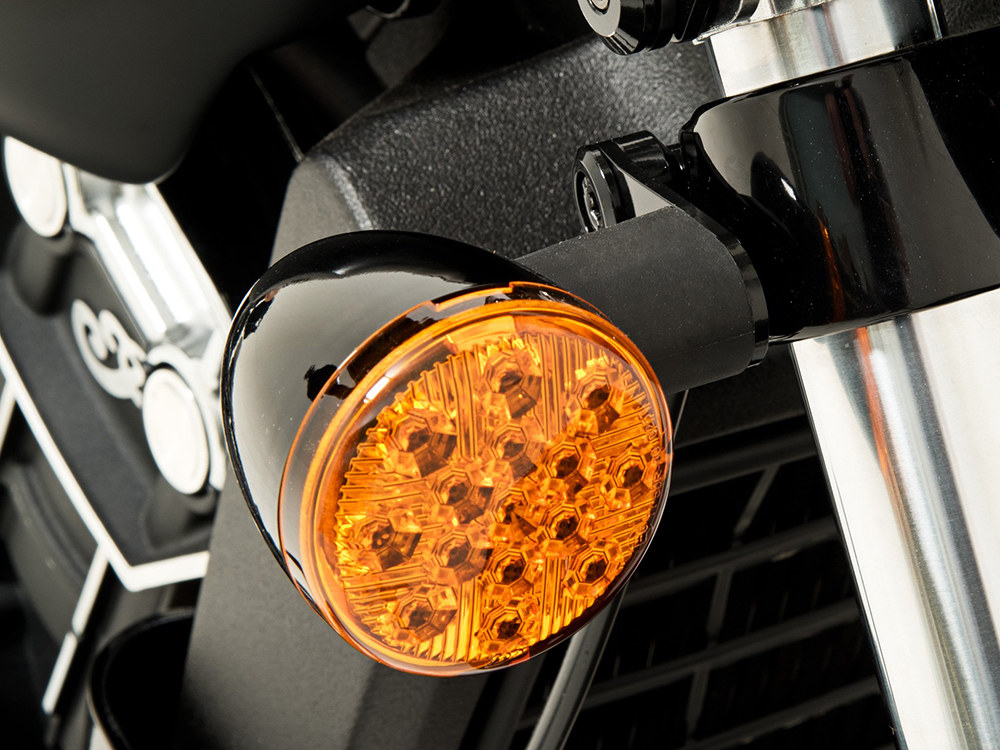 Memphis Shades Front Turn Signal Relocation Brackets. Scout Bobber 2018up.