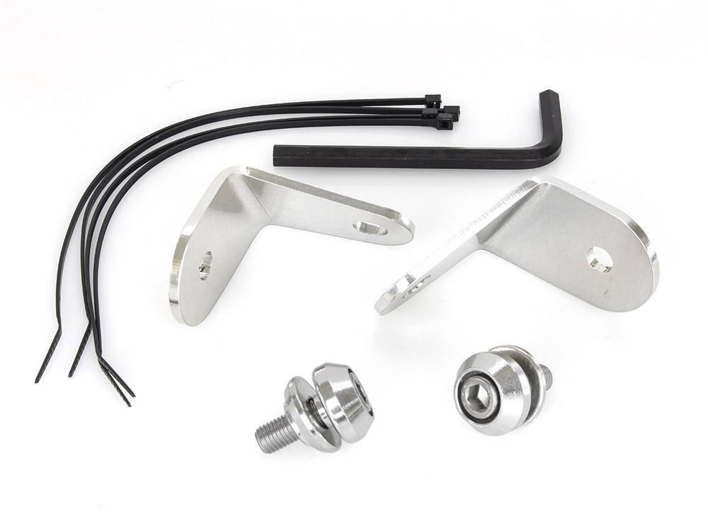 Memphis Shades Front Turn Signal Relocation Brackets. Fits FL Softail 1986-2017 With Out Spotlight Bar, with Batwing Fairing.