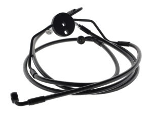 Magnum Shielding Lower Front Brake Line Assembley with T-Piece – Black Pearl. Fits Touring 2008-2013 with ABS & Dual Front Calipers. Magnum Shielding Lower Front Brake Line Assembley with T-Piece – Black Pearl. Fits Touring 2008-2013 with ABS & Dual Front Calipers.