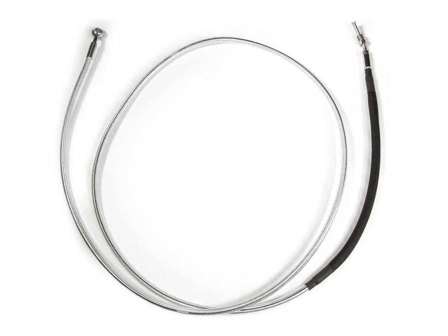 Magnum Shielding 72in. Hydraulic Clutch Line with 10mm x 180 Degree Banjo – Sterling Chromite. Fits Touring & Softail 2017up Models with the Original H-D Hydraulic Clutch.