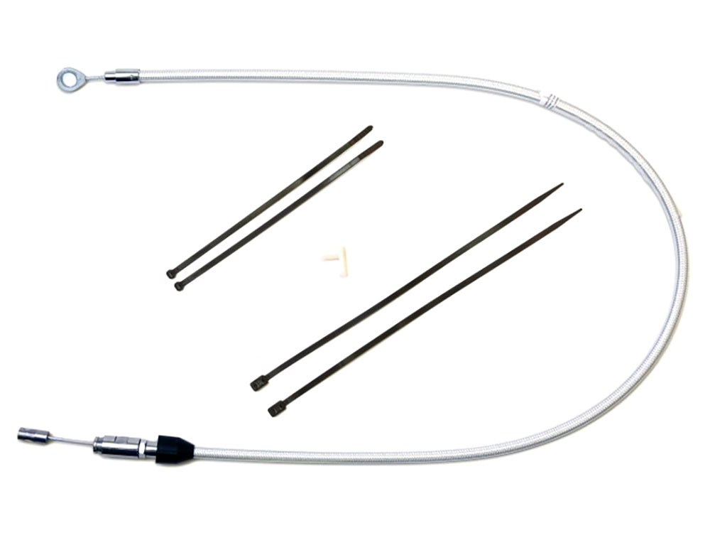 Magnum Shielding 38in. Quick Connect Upper Clutch Cable – Sterling Chromite. Fits Softail 2018-2024