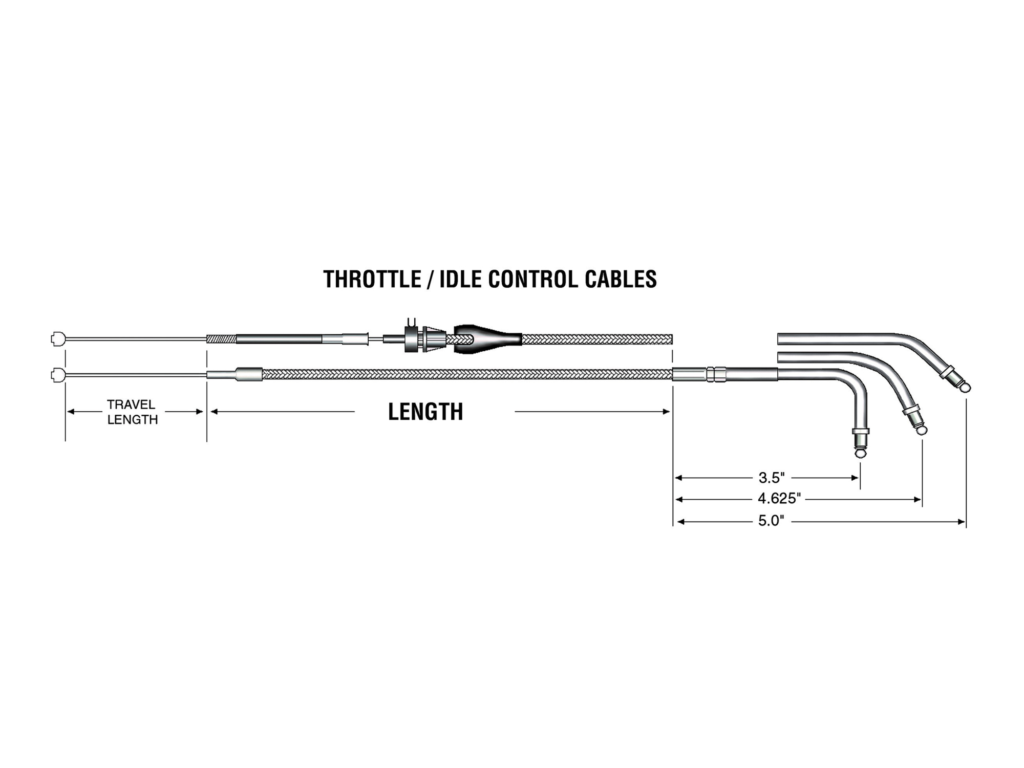 Magnum Shielding 31-3/4in. Idle Cable – Sterling Chromite. Fits Big Twin 1990-1995.
