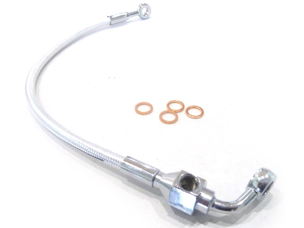 Magnum Shielding Rear Brake Line – Sterling Chromite. Fits Dyna 2000-2007