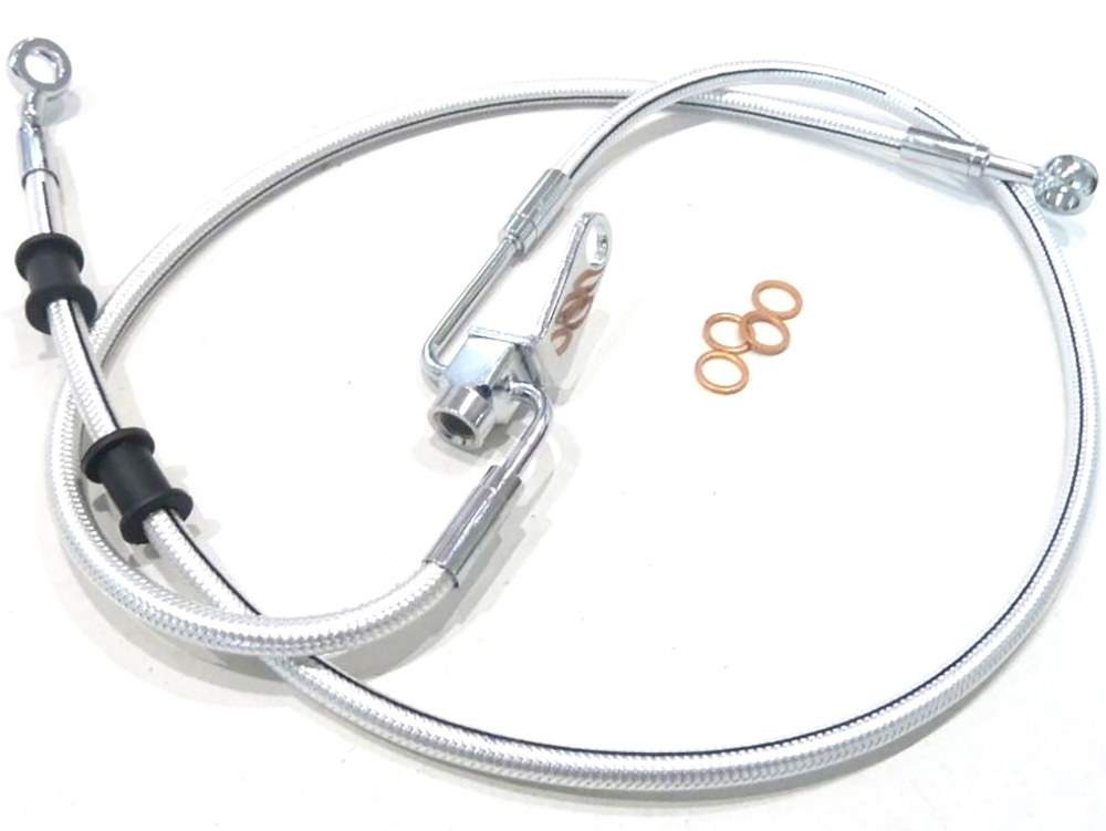 Magnum Shielding Rear Brake Line – Sterling Chromite. Fits Softail 2007 Only