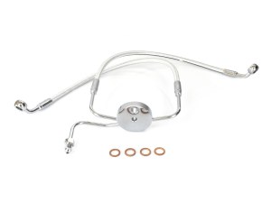 Magnum Shielding Lower Front Brake Line with T-Piece – Sterling Chromite. Fits Sportster 2004up with Dual Front Calipers. Magnum Shielding Lower Front Brake Line with T-Piece – Sterling Chromite. Fits Sportster 2004up with Dual Front Calipers.