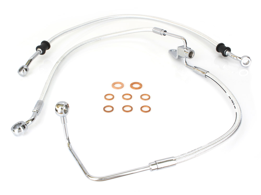 Magnum Shielding Rear Brake Line – Sterling Chromite. Fits Softail 2011-2017 with ABS.