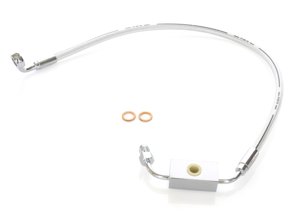 Magnum Shielding Stock Length Lower Front Brake Line – Sterling Chromite. Fits Dyna 2012-2017