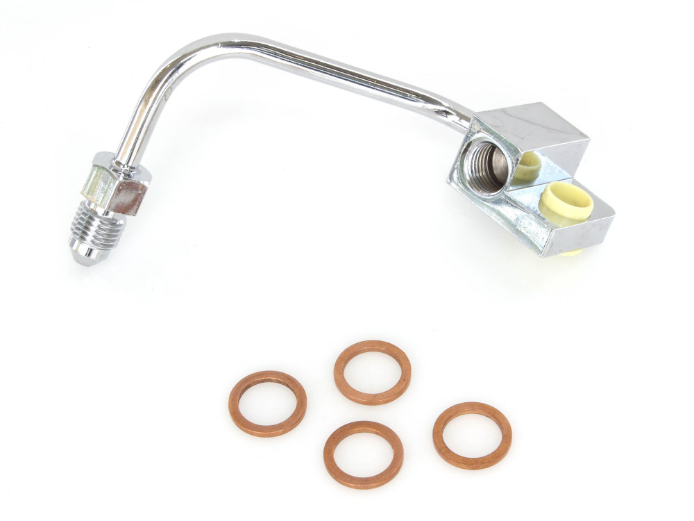 Magnum Shielding +2in. Over Length Lower Front Brake Line – Sterling Chromite. Fits Dyna Fat Bob 2012-2017 & Dyna Low Rider 2014-2017