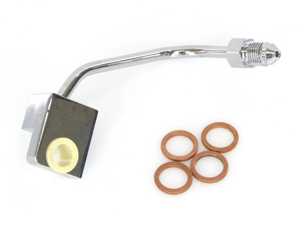 Magnum Shielding +2in. Over Length Lower Front Brake Line – Sterling Chromite. Fits Dyna Fat Bob 2012-2017 & Dyna Low Rider 2014-2017