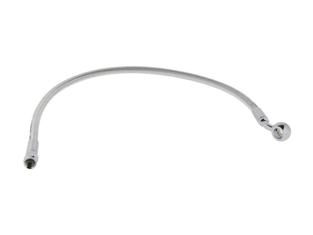 Magnum Shielding 19in. Upper Front Brake Line with 10mm x 35 Degree Banjo & Sterling Chromite Finish.