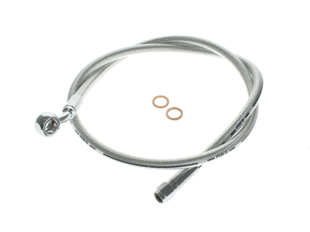 Magnum Shielding 34in. Upper Front Brake Line with 10mm x 35 Degree Banjo – Sterling Chromite.