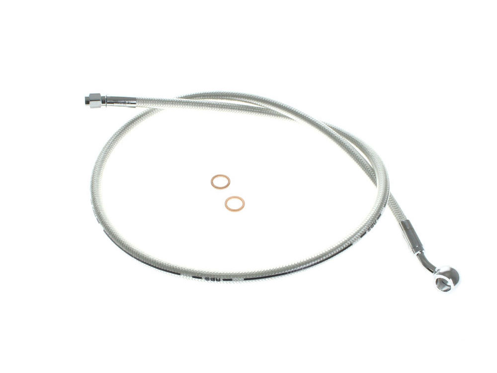 Magnum Shielding 36in. Upper Front Brake Line with 10mm x 35 Degree Banjo – Sterling Chromite.