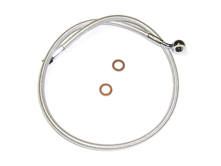 Magnum Shielding 22in. Upper Front Brake Line with 10mm x 180 Degree Banjo – Sterling Chromite.