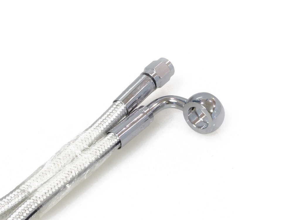Magnum Shielding 22in. Upper Front Brake Line with 12mm x 90 Degree Banjo – Sterling Chromite.