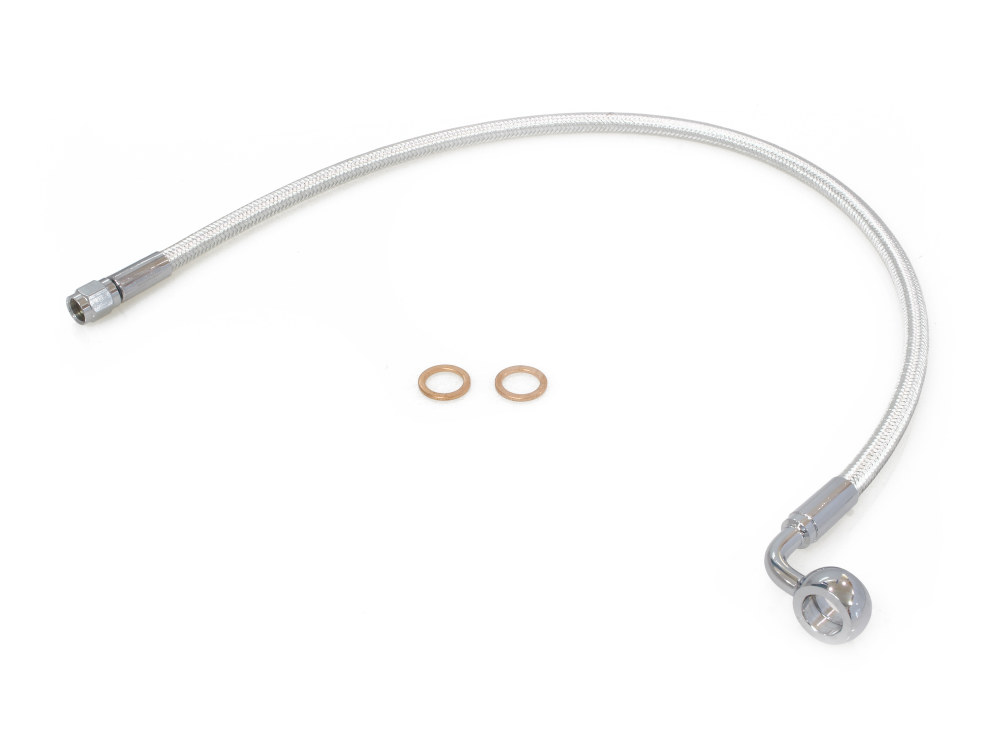 Magnum Shielding 22in. Upper Front Brake Line with 12mm x 90 Degree Banjo – Sterling Chromite.