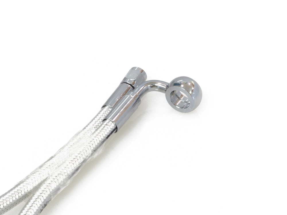 Magnum Shielding 24in. Upper Front Brake Line with 12mm x 90 Degree Banjo – Sterling Chromite.