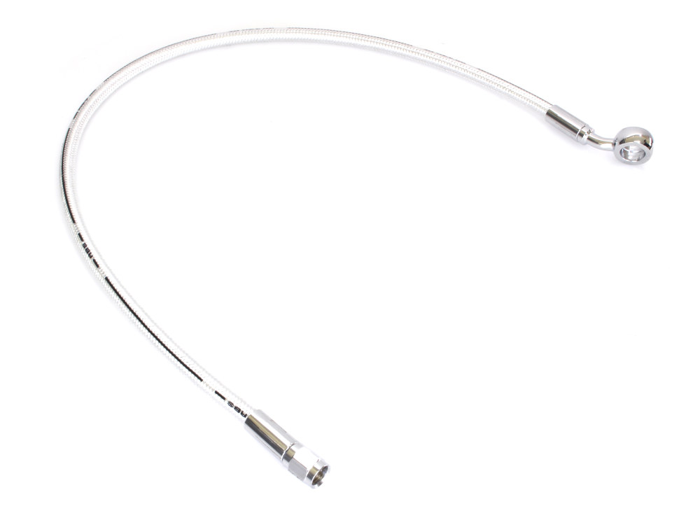 Magnum Shielding 24in. Upper Front Brake Line with 12mm x 35 Degree Banjo – Sterling Chromite.
