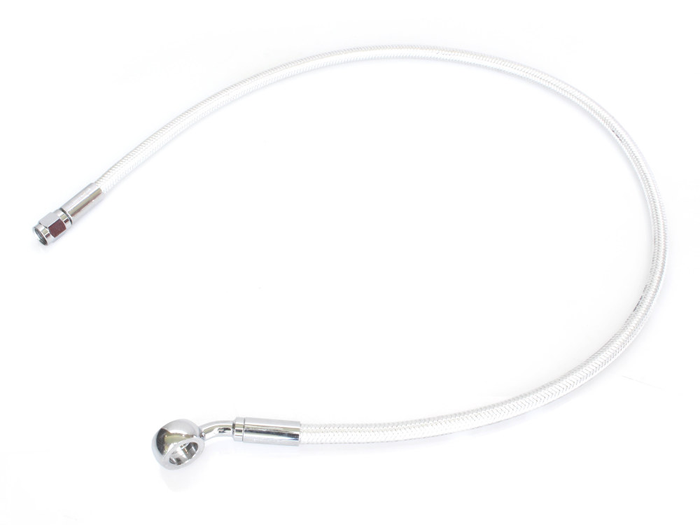 Magnum Shielding 28in. Upper Front Brake Line with 12mm x 35 Degree Banjo – Sterling Chromite.