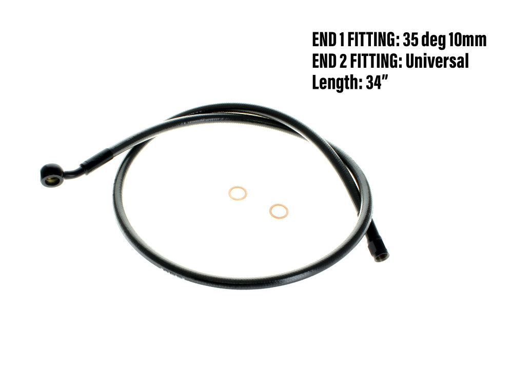 Magnum Shielding 34in. Upper Front Brake Line with 10mm x 35 Degree Banjo – Black Pearl.