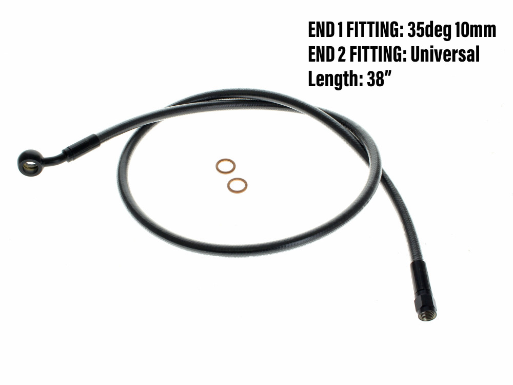 Magnum Shielding 36in. Upper Front Brake Line with 10mm x 35 Degree Banjo – Black Pearl.